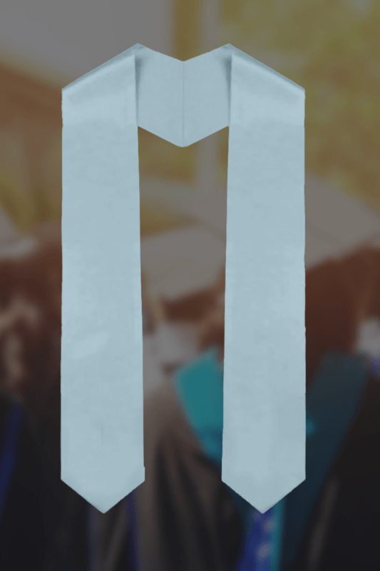 Blank Baby Blue (Carolina Blue) Graduation Stole | Solid with Diamond Edge
