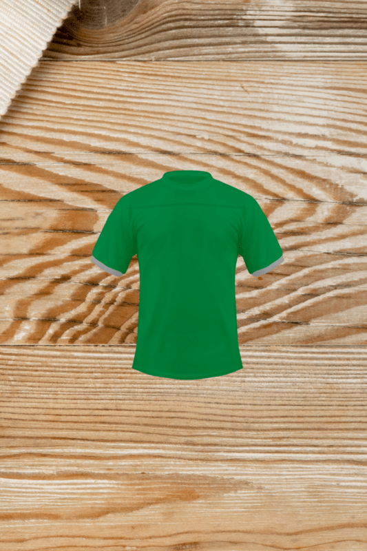 Blank irish green crewneck fraternity jersey with grey cuffs. JGG Sportswear Greek apparel